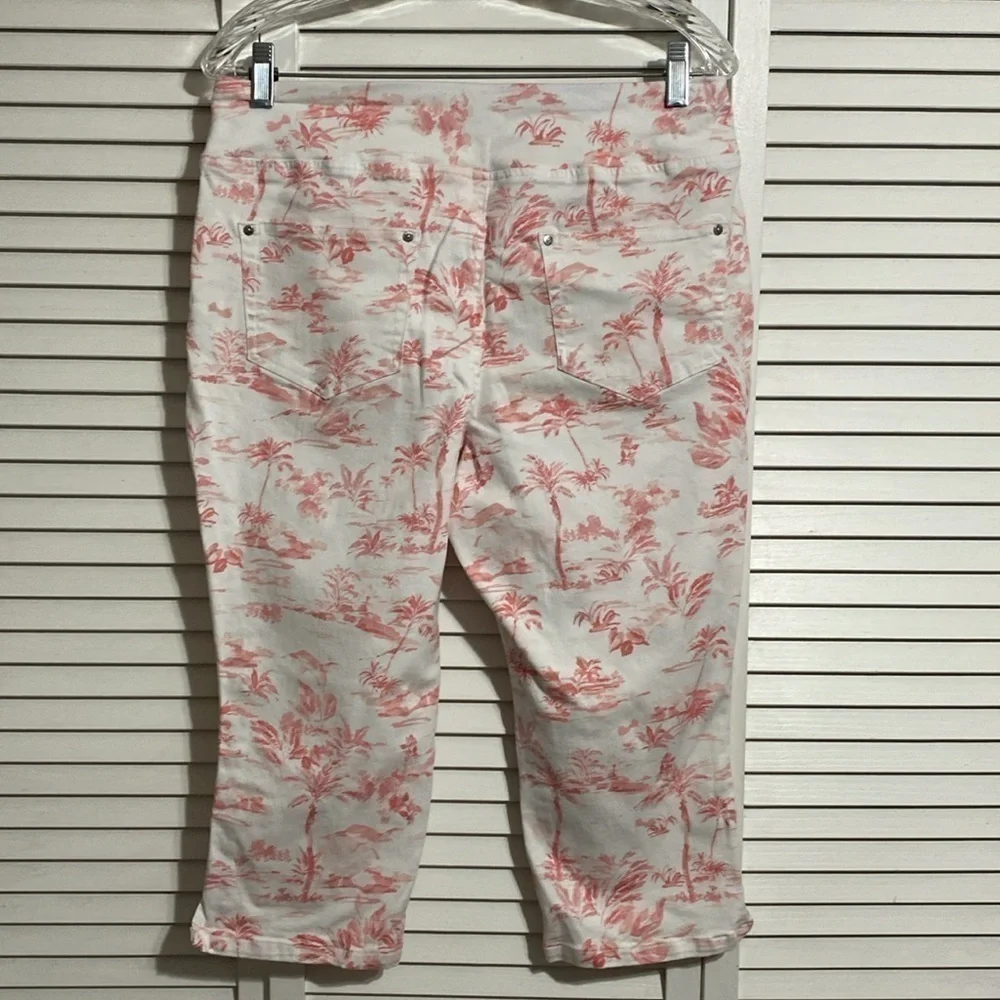 Belle by Kim Gravel Twill Toile Print Capri Jean